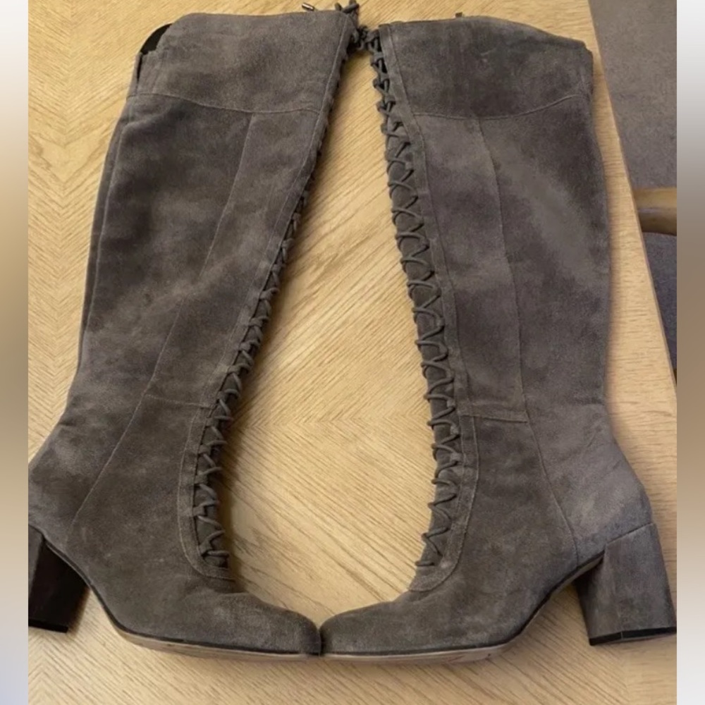 Franco sarto grey suede boots preowned - Picture 1 of 6